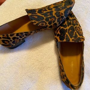 Calvin Klein Mohair Leopard Flats (loafer style) worn twice!